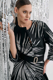 BLACK AND SILVER METALLIC COAT