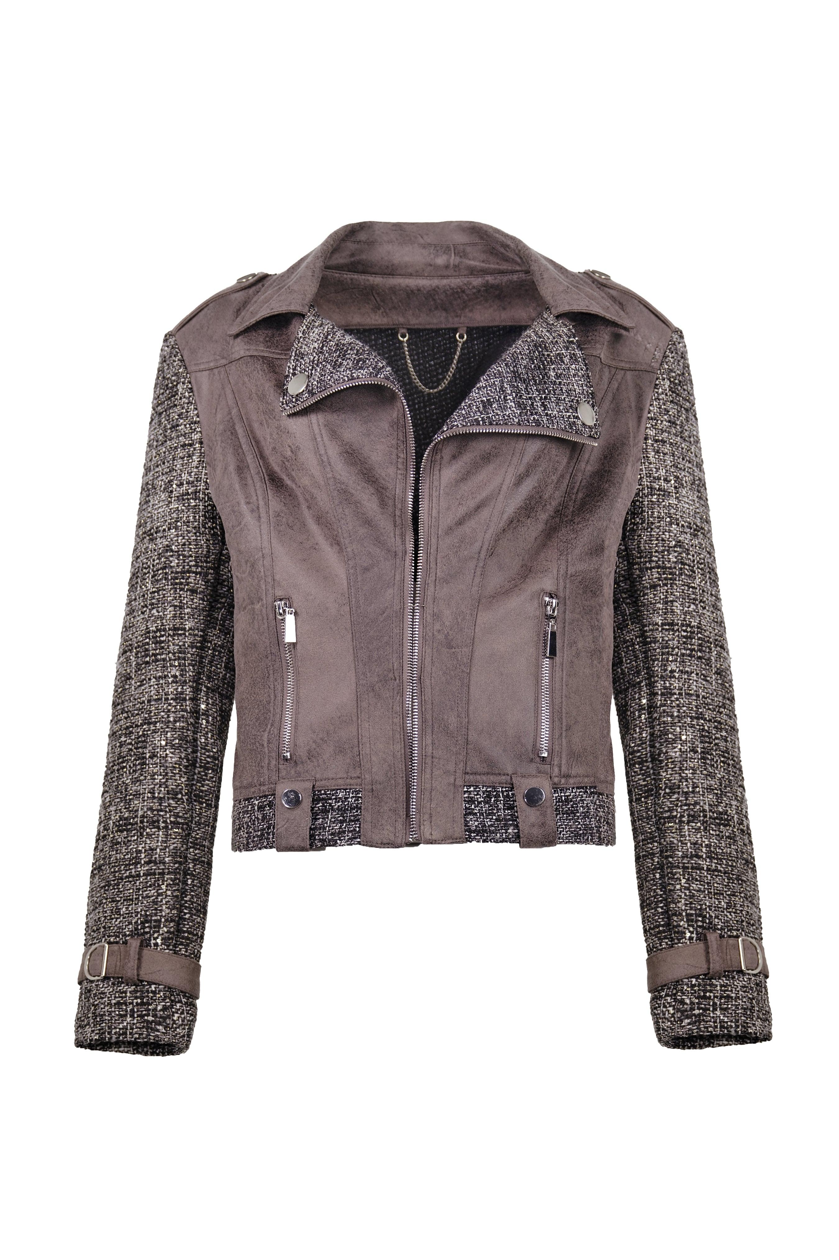 Woven Leather Jacket