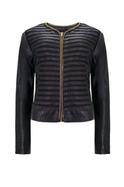 Gold Chain Leather Jacket