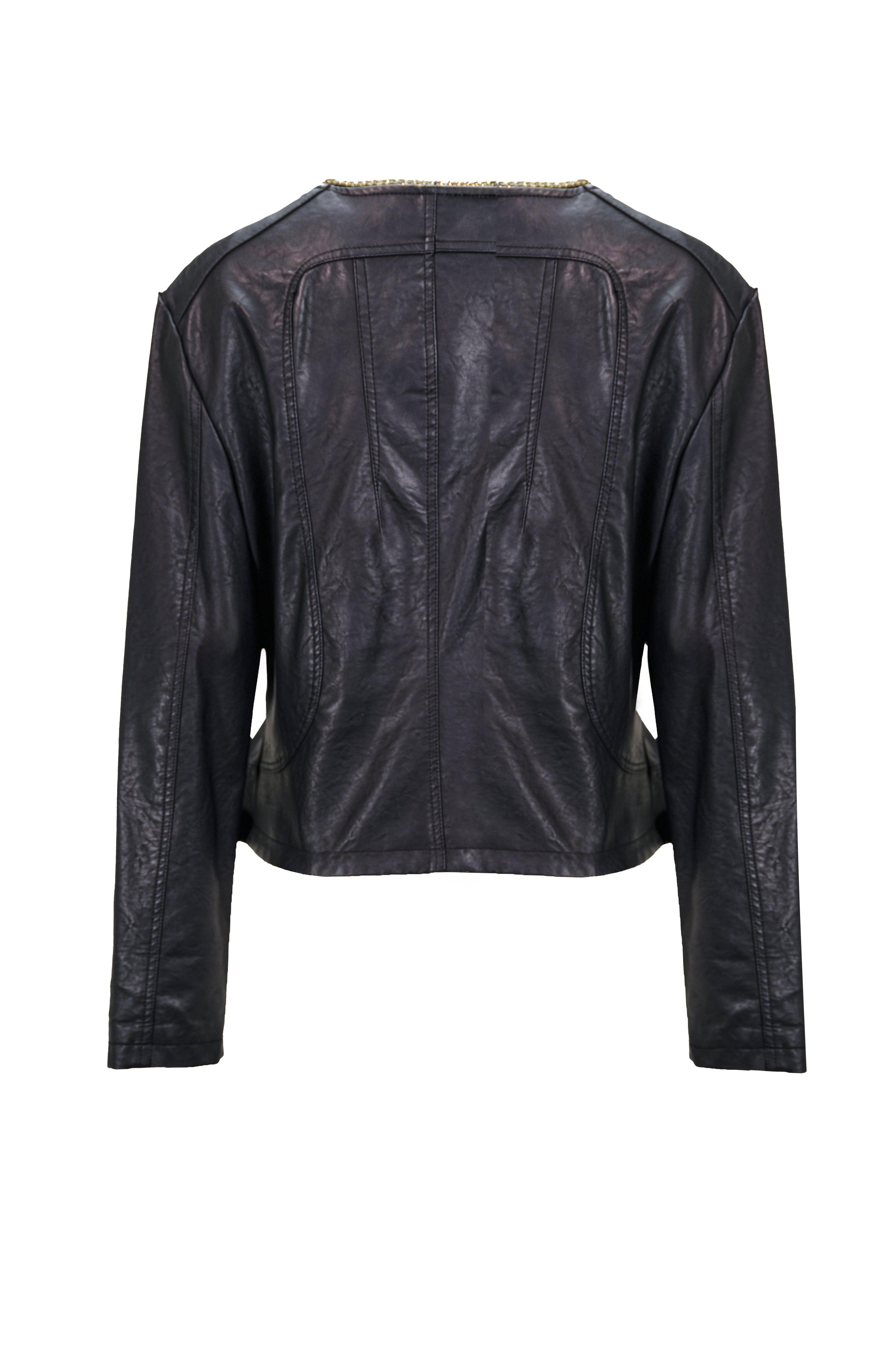 Gold Chain Leather Jacket