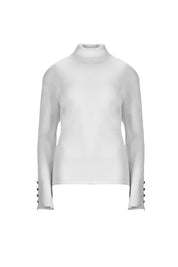 White Long Sleeved Turtle Neck Top