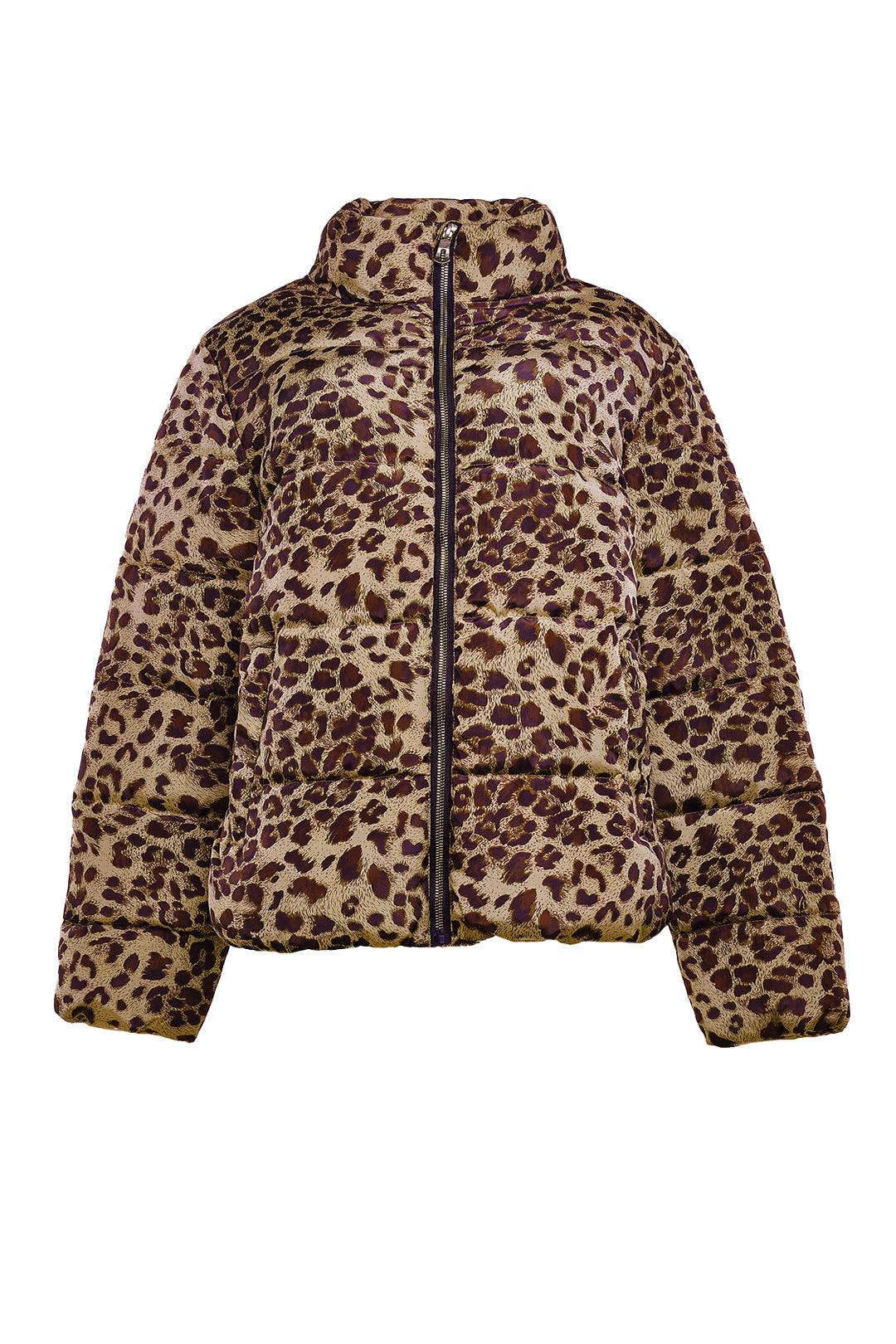 Leopard Print Puffer Jacket