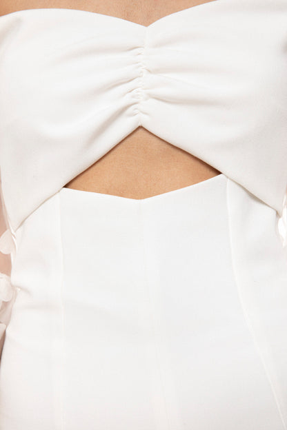 Elegant White Transparent Off-Shoulder Dress