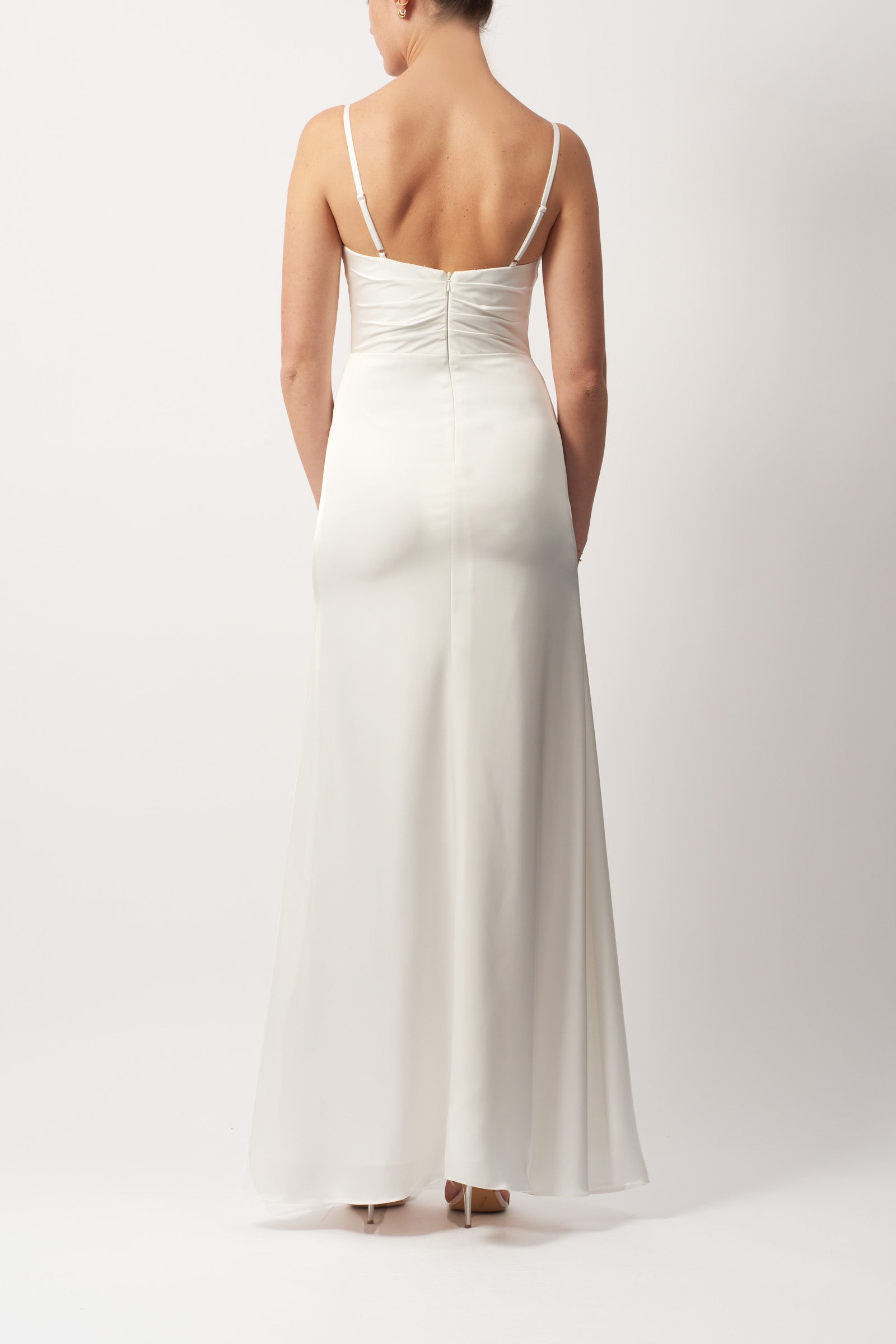 Ivory Bridal Cowl Neck Dress