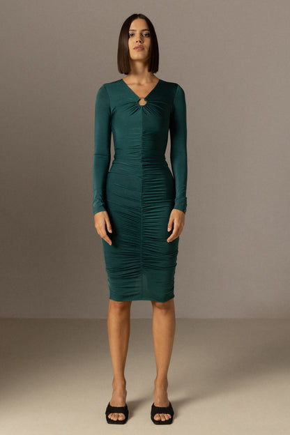 Green Ruched Dress