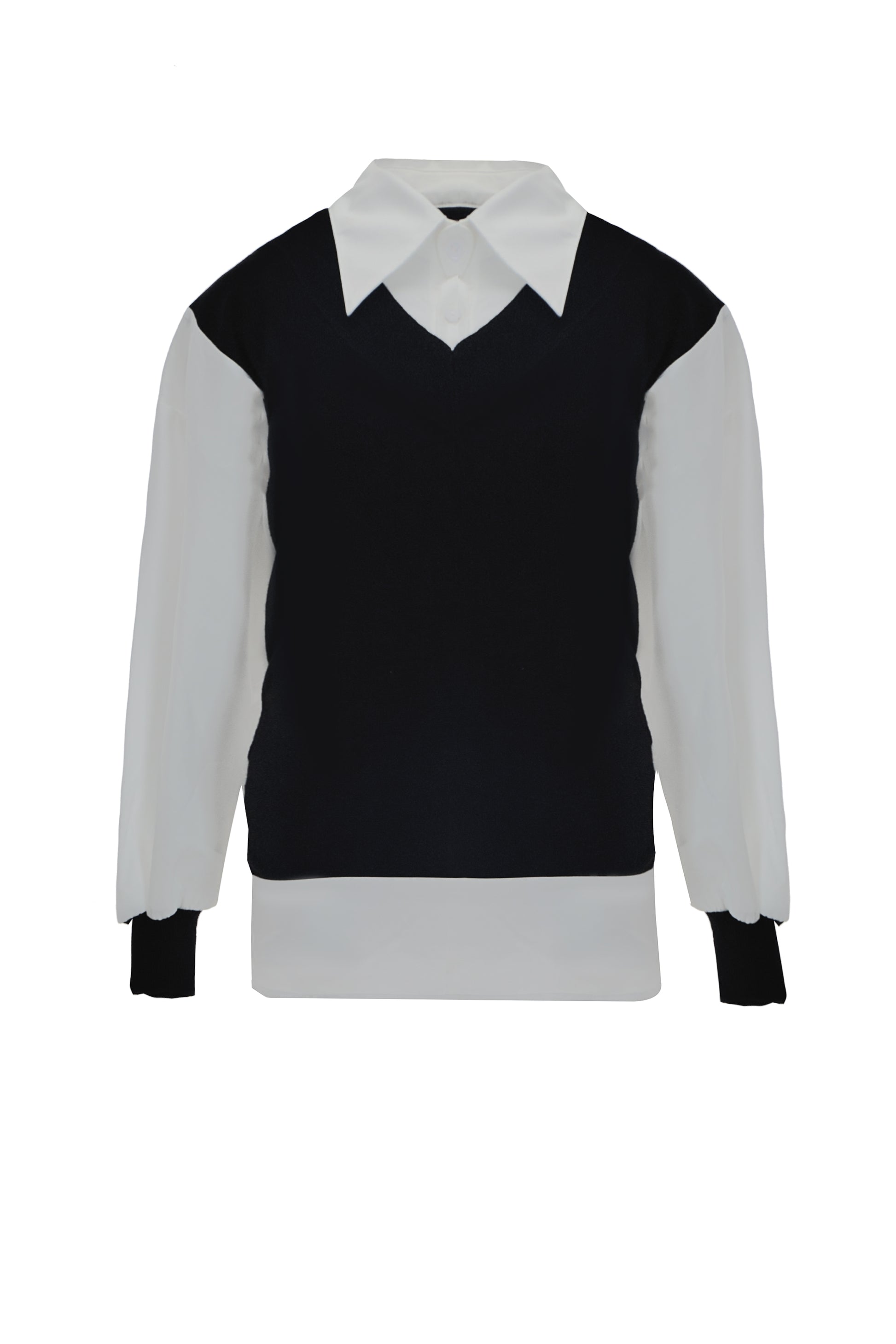 Sweater Vest with Attached Shirt