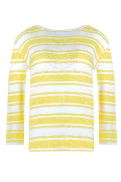 Yellow and White Striped Top